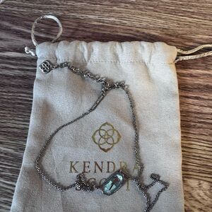 Kendra Scott Silver Necklace with Teal Pendant